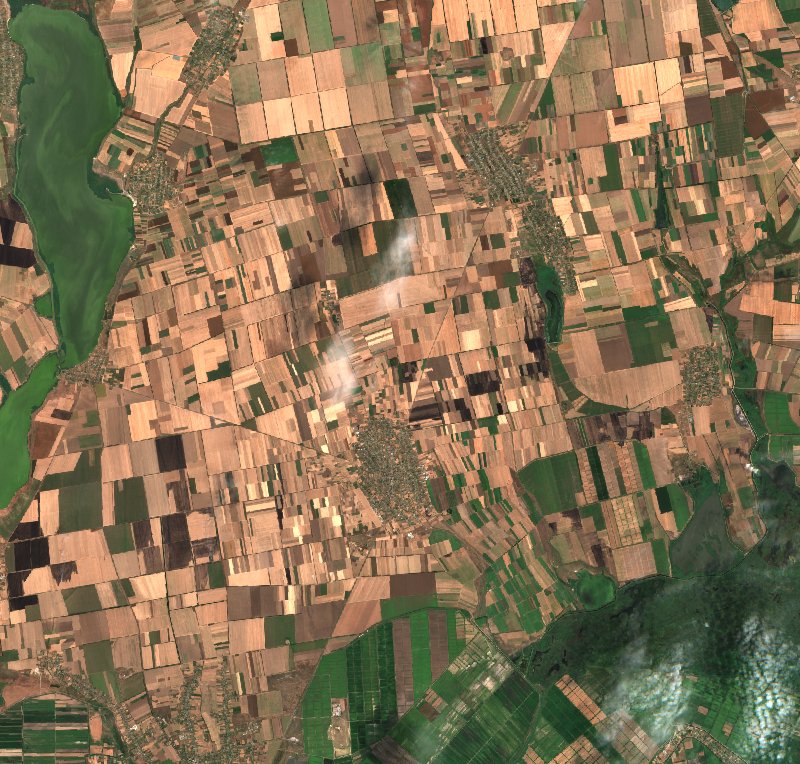Кілійська міська громада (UA) vu par Sentinel-2 le 20 juillet