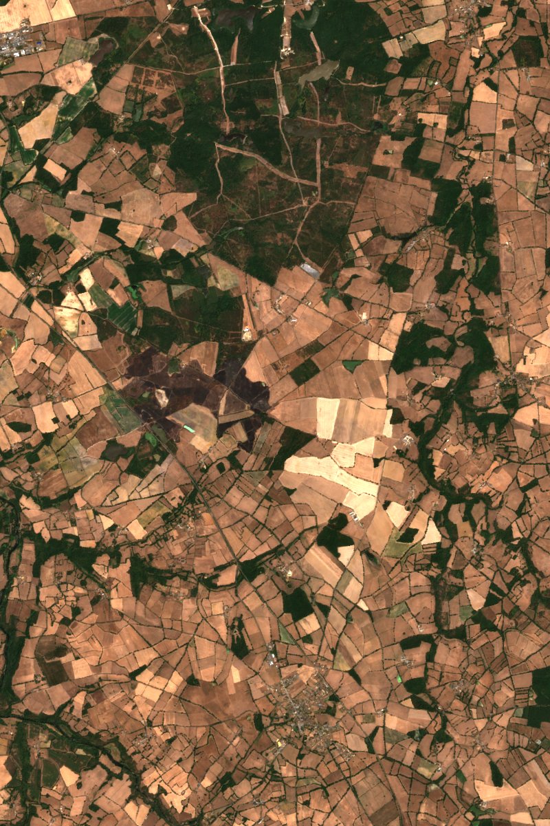 Lathus-Saint-Rémy vu par Sentinel-2 le 21 juillet