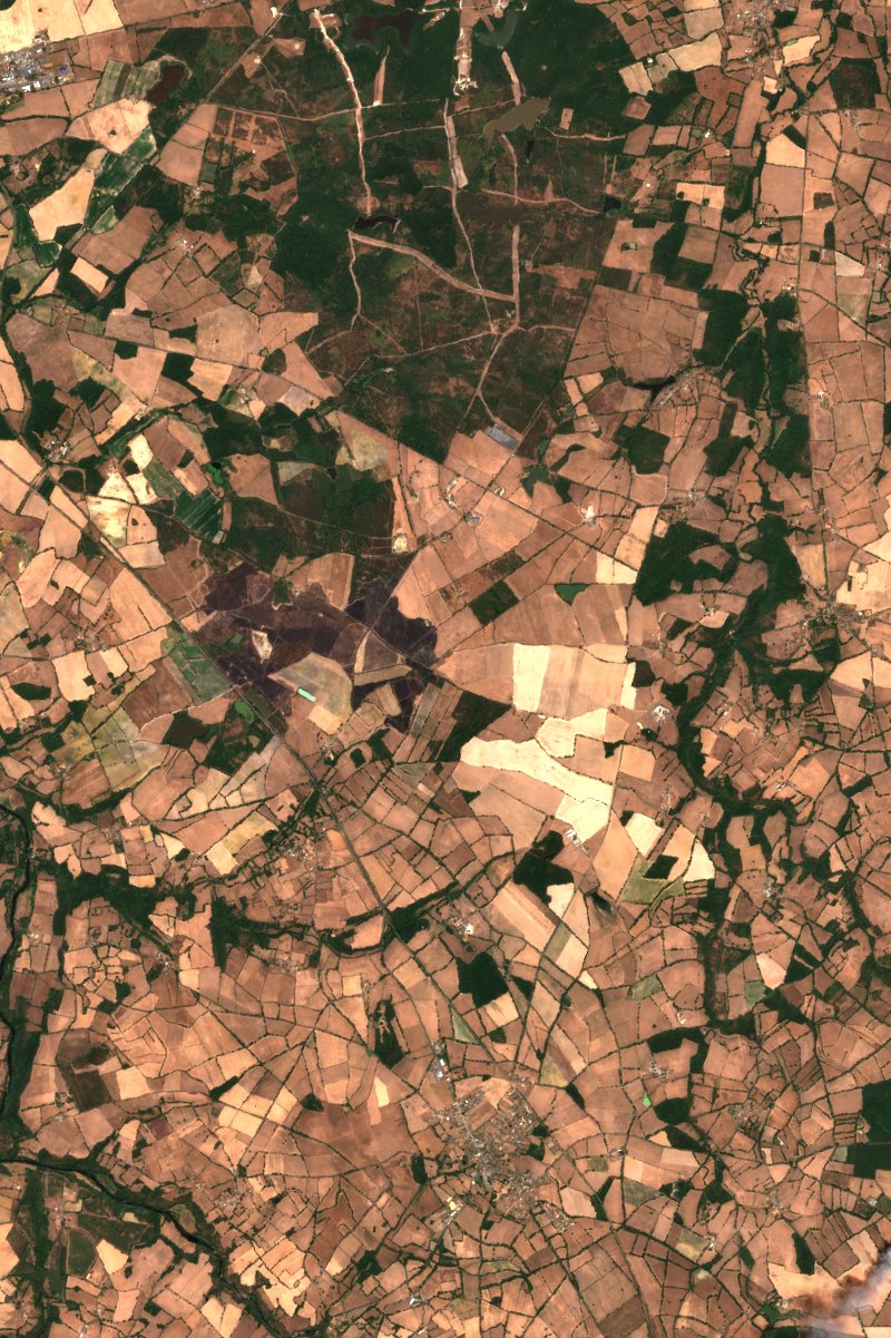 Lathus-Saint-Rémy vu par Sentinel-2 le 23 juillet