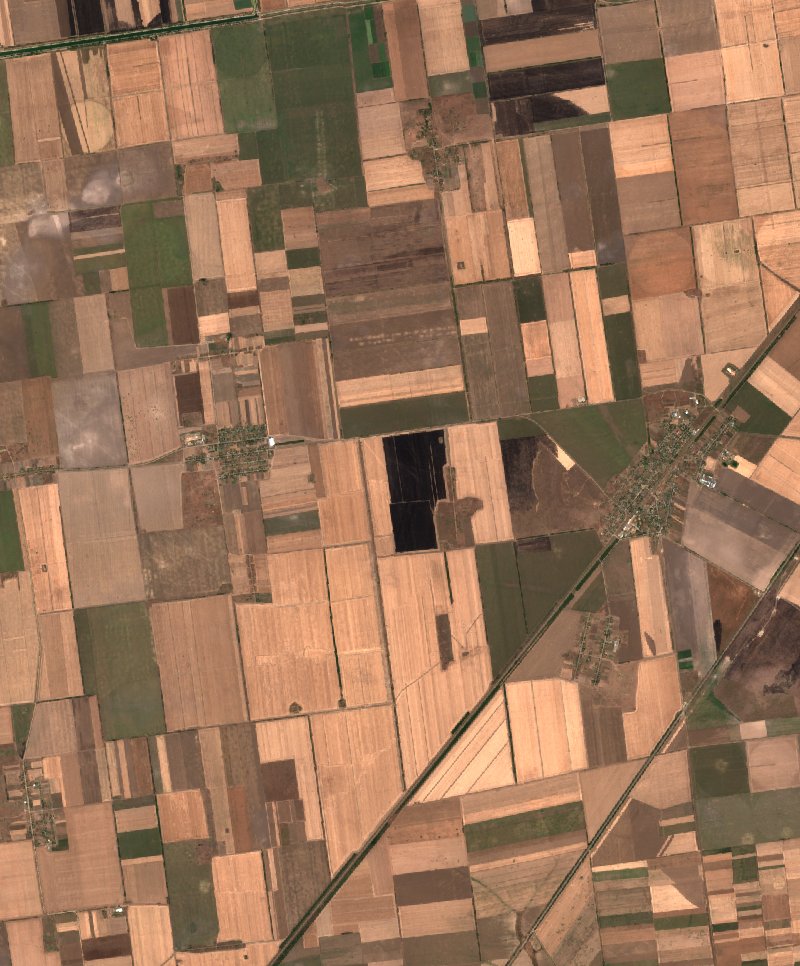 Якимівська селищна громада (UA) vu par Sentinel-2 le 3 août