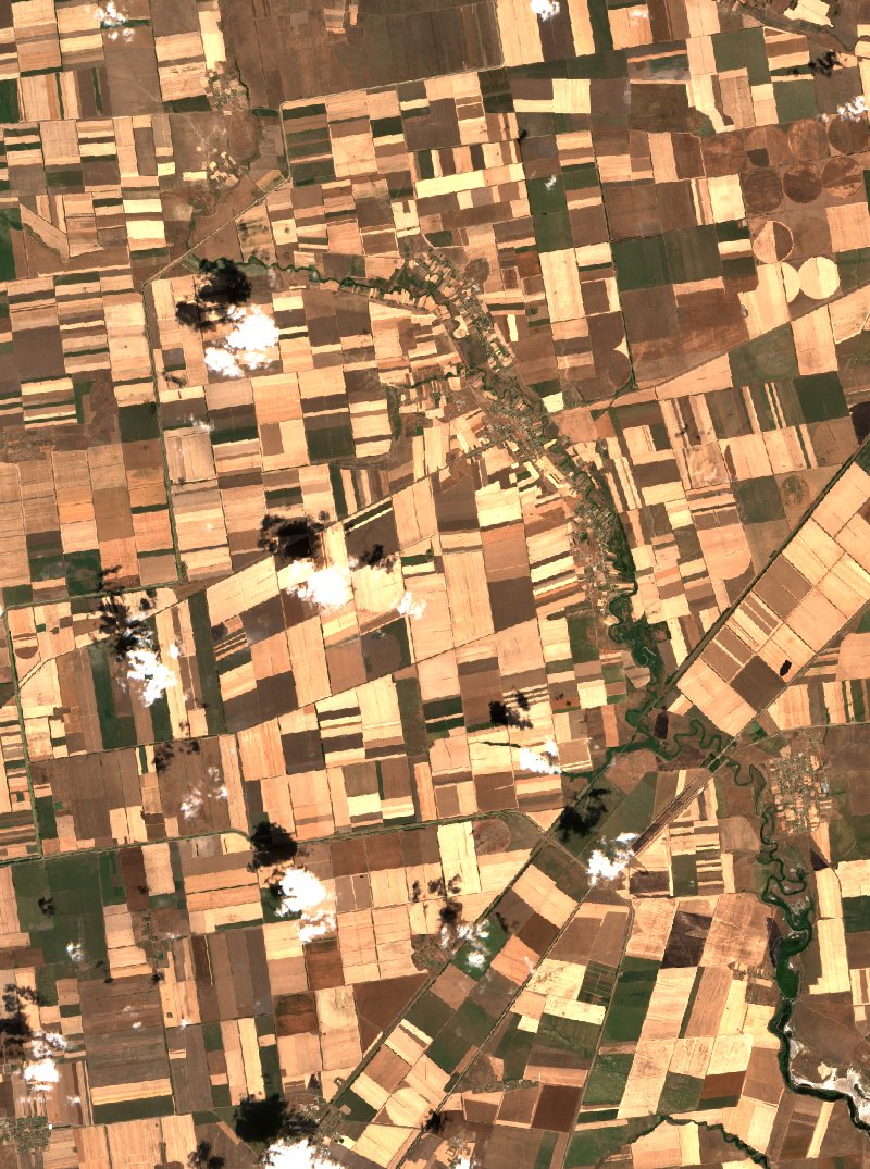 Якимівська селищна громада (UA) vu par Sentinel-2 le 19 juillet