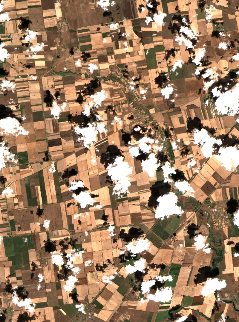 Якимівська селищна громада (UA) vu par Sentinel-2 le 29 juillet