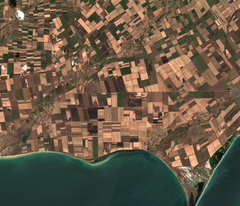 Приморська міська громада (UA) vu par Sentinel-2 le 3 août