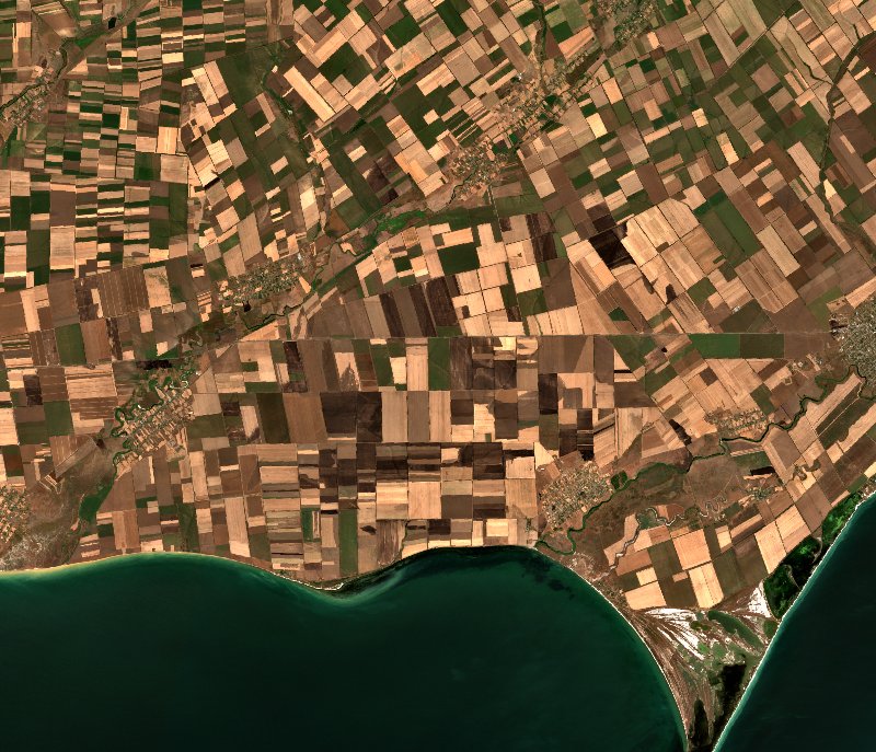 Приморська міська громада (UA) vu par Sentinel-2 le 5 août