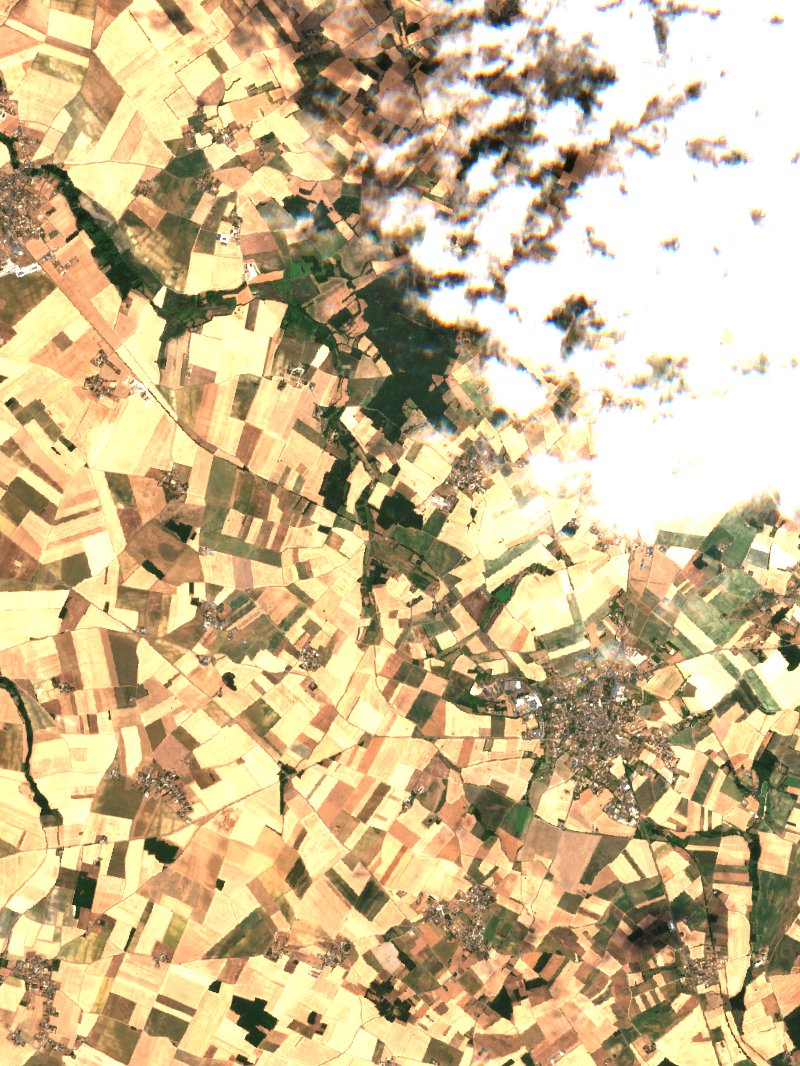 Chouppes von Sentinel-2 erfasst am 11. Juli