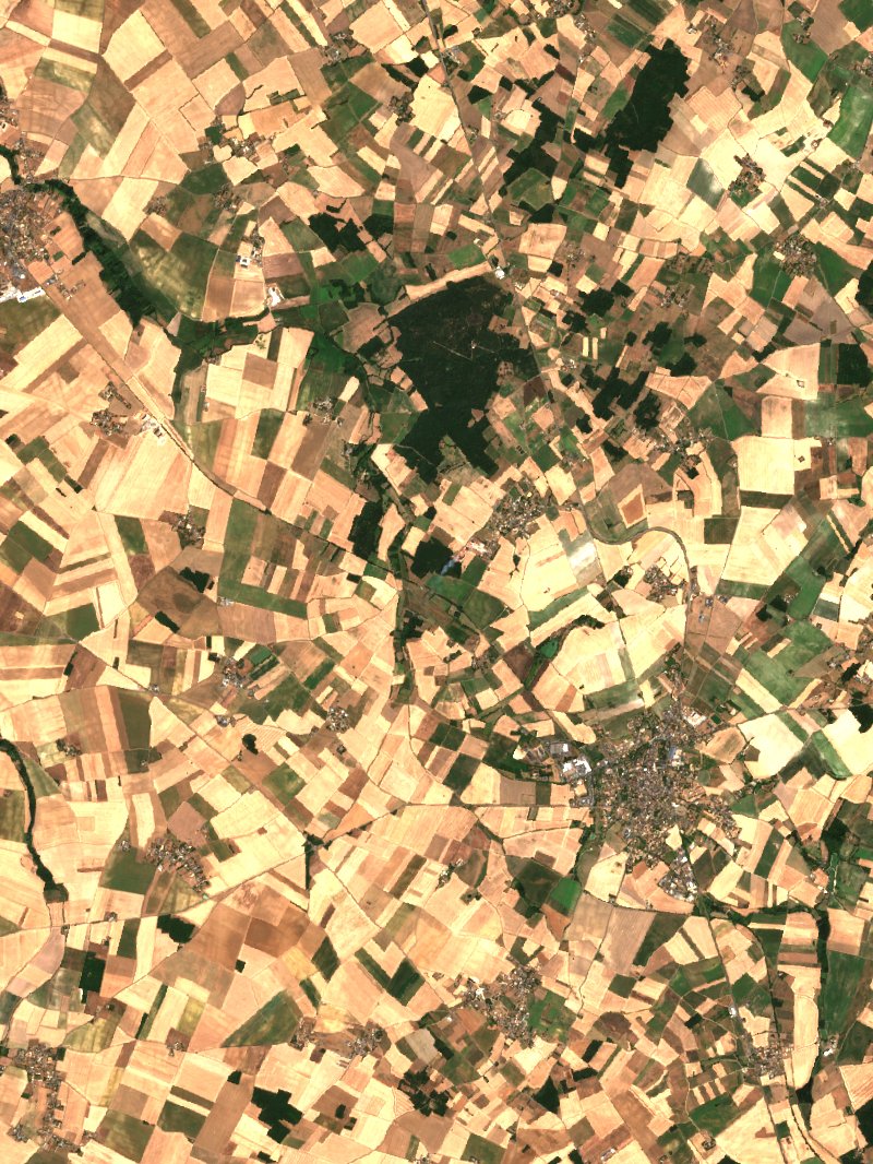 Chouppes von Sentinel-2 erfasst am 21. Juli
