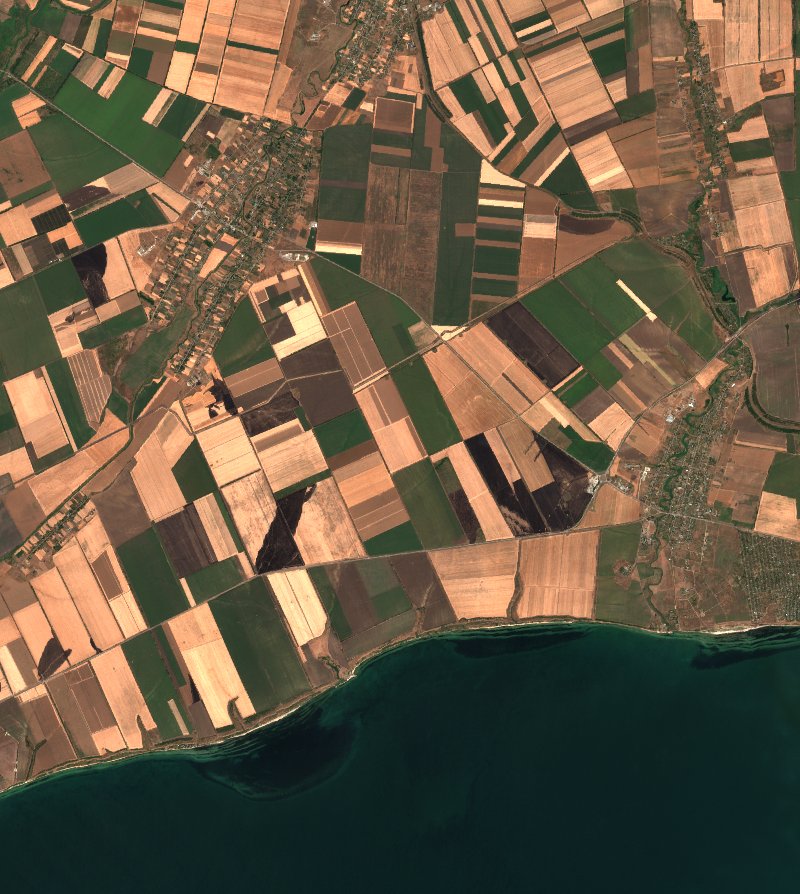 Андріївська селищна громада (UA) vu par Sentinel-2 le 21 juillet