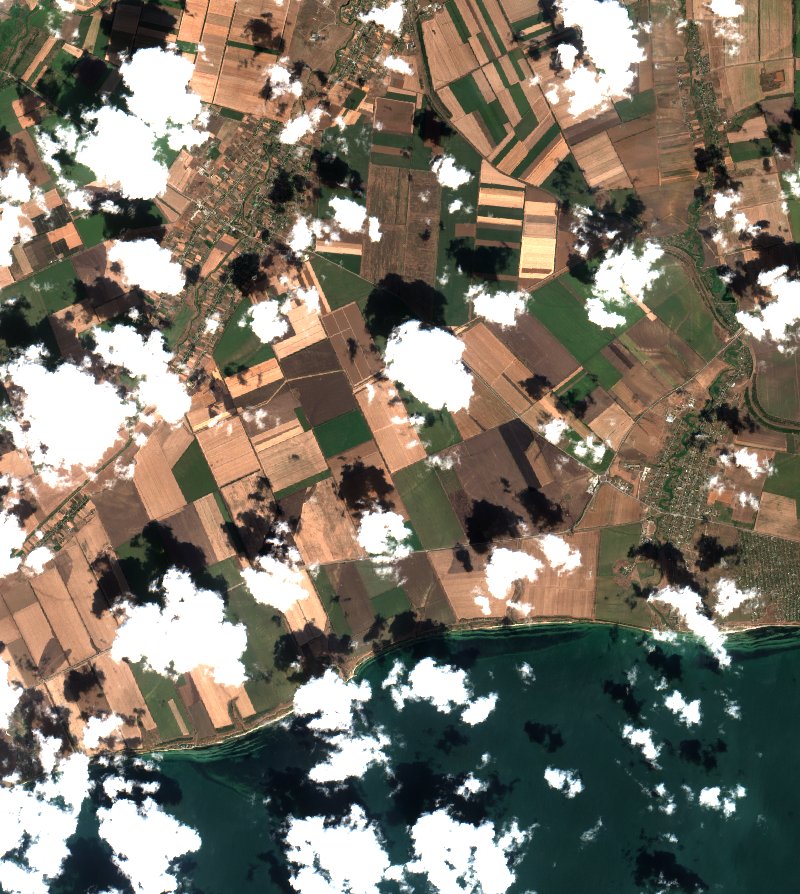 Андріївська селищна громада (UA) vu par Sentinel-2 le 31 juillet