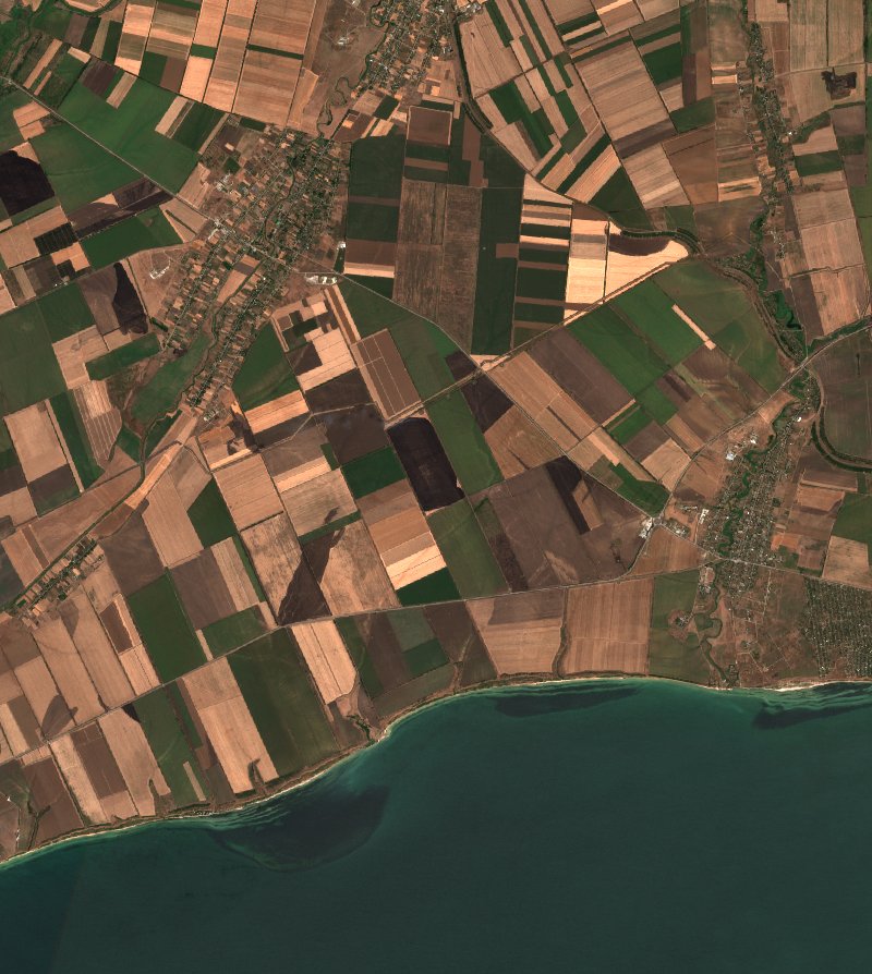 Андріївська селищна громада (UA) vu par Sentinel-2 le 3 août