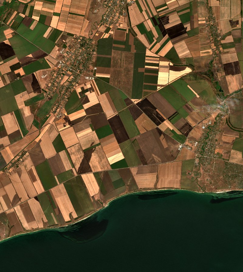 Андріївська селищна громада (UA) vu par Sentinel-2 le 5 août