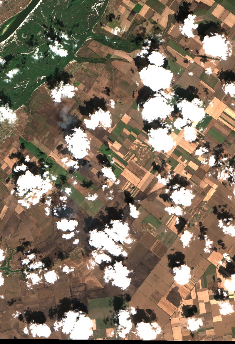 Горностаївська селищна громада (UA) vu par Sentinel-2 le 31 juillet