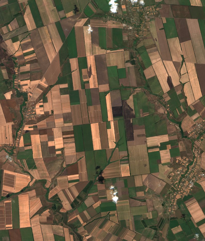 Андріївська селищна громада (UA) vu par Sentinel-2 le 3 août