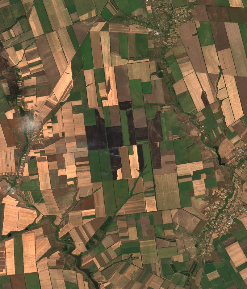 Андріївська селищна громада (UA) vu par Sentinel-2 le 5 août