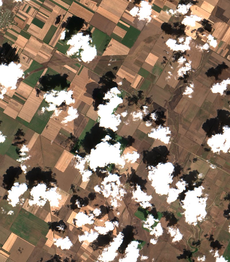 Милівська сільська громада (UA) vu par Sentinel-2 le 29 juillet