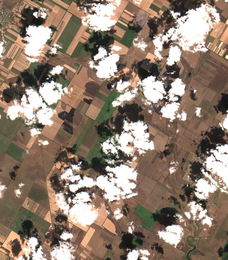 Милівська сільська громада (UA) vu par Sentinel-2 le 31 juillet