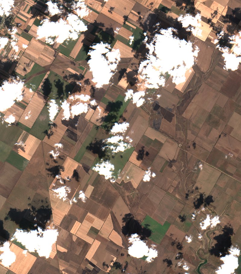 Милівська сільська громада (UA) vu par Sentinel-2 le 3 août