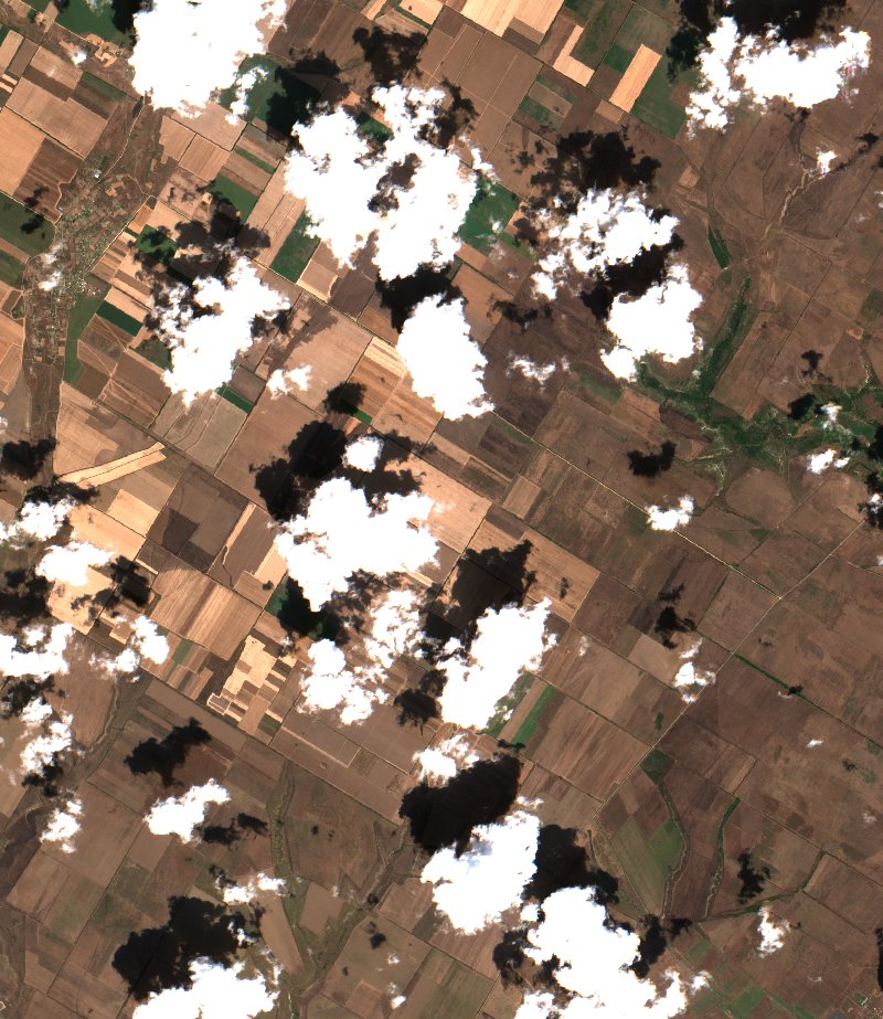 Милівська сільська громада (UA) vu par Sentinel-2 le 29 juillet