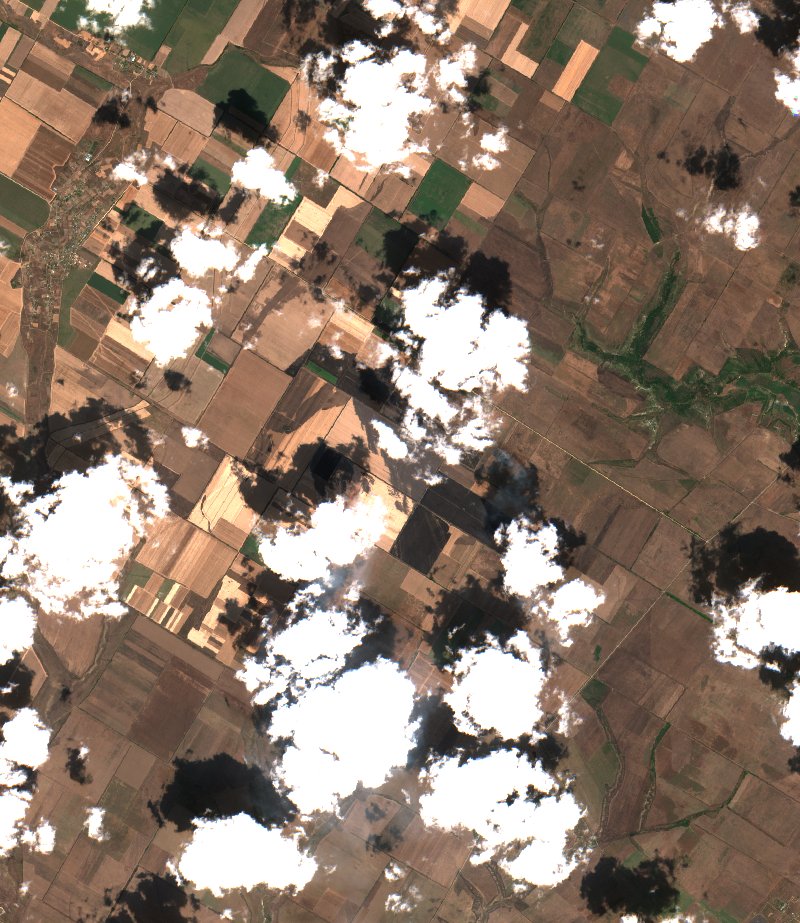 Милівська сільська громада (UA) vu par Sentinel-2 le 31 juillet
