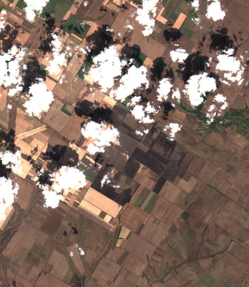 Милівська сільська громада (UA) vu par Sentinel-2 le 3 août