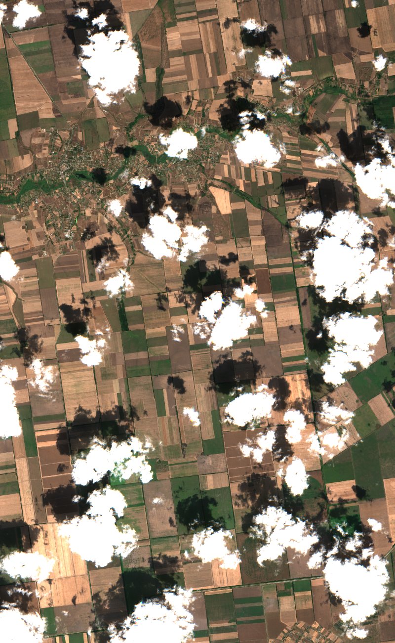 Малобілозерська сільська громада (UA) vu par Sentinel-2 le 31 juillet