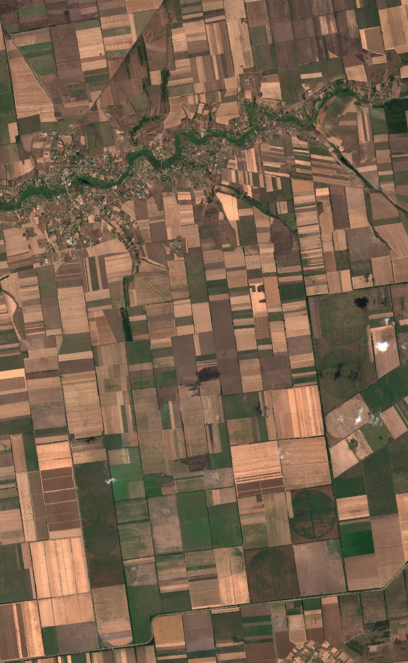 Малобілозерська сільська громада (UA) vu par Sentinel-2 le 3 août