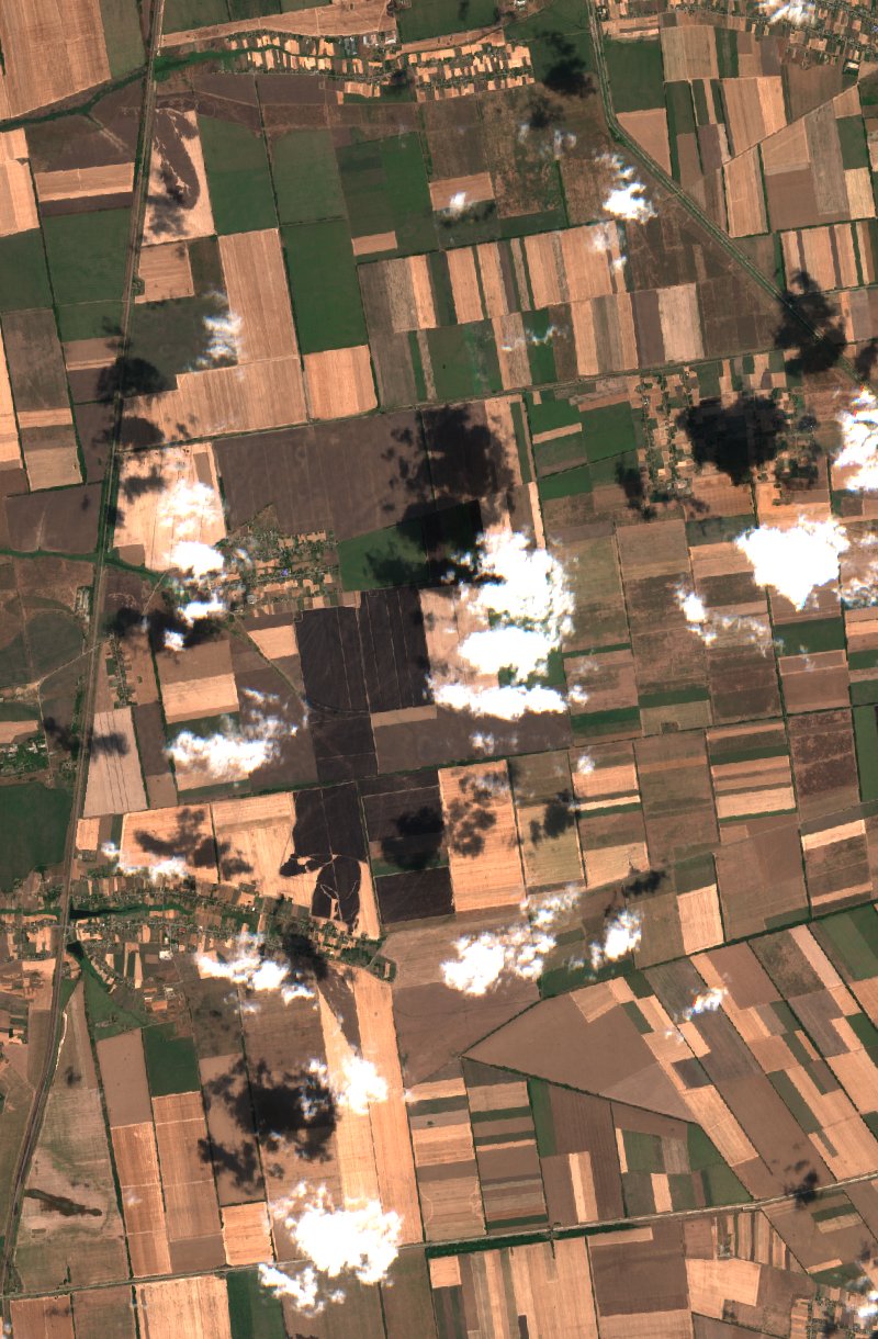 Малобілозерська сільська громада (UA) vu par Sentinel-2 le 3 août