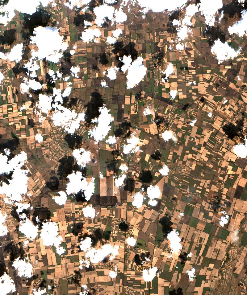 Оріхівська міська громада (UA) vu par Sentinel-2 le 8 août