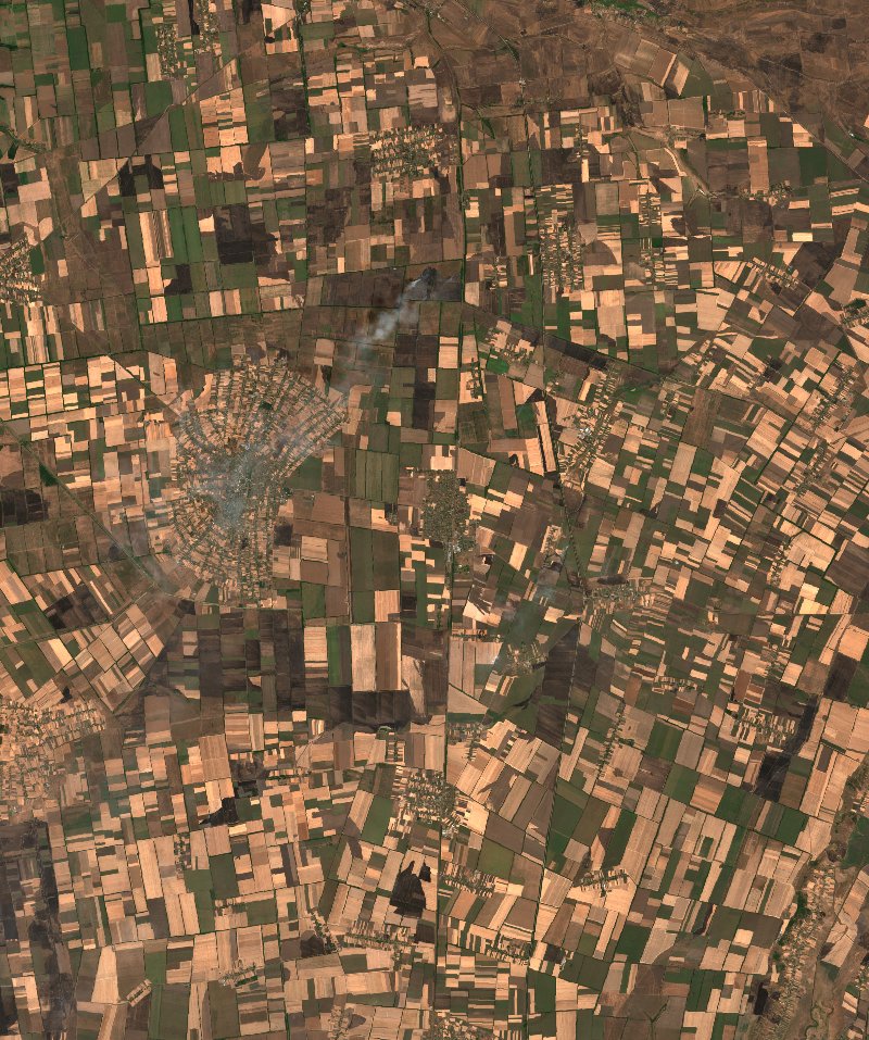 Оріхівська міська громада (UA) vu par Sentinel-2 le 10 août