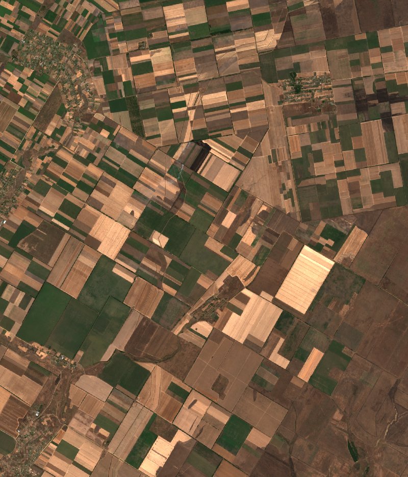 Новоолександрівська сільська громада (UA) vu par Sentinel-2 le 1er août