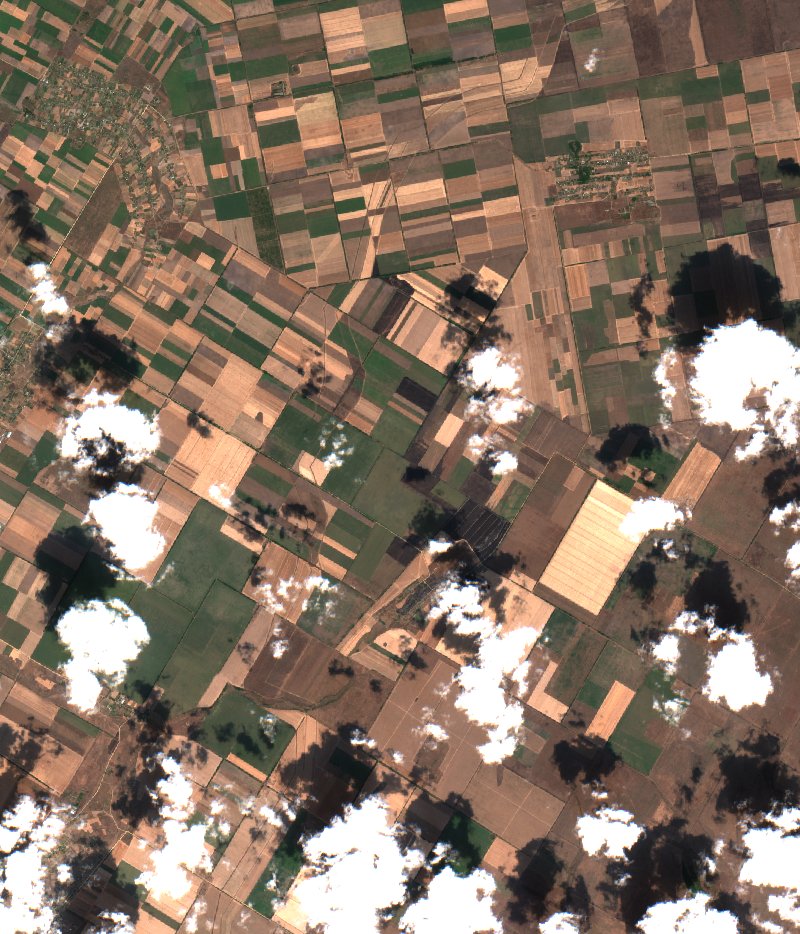 Новоолександрівська сільська громада (UA) vu par Sentinel-2 le 3 août
