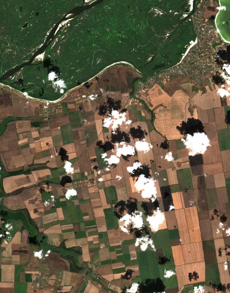 Кам'янсько-Дніпровська міська громада (UA) vu par Sentinel-2 le 31 juillet