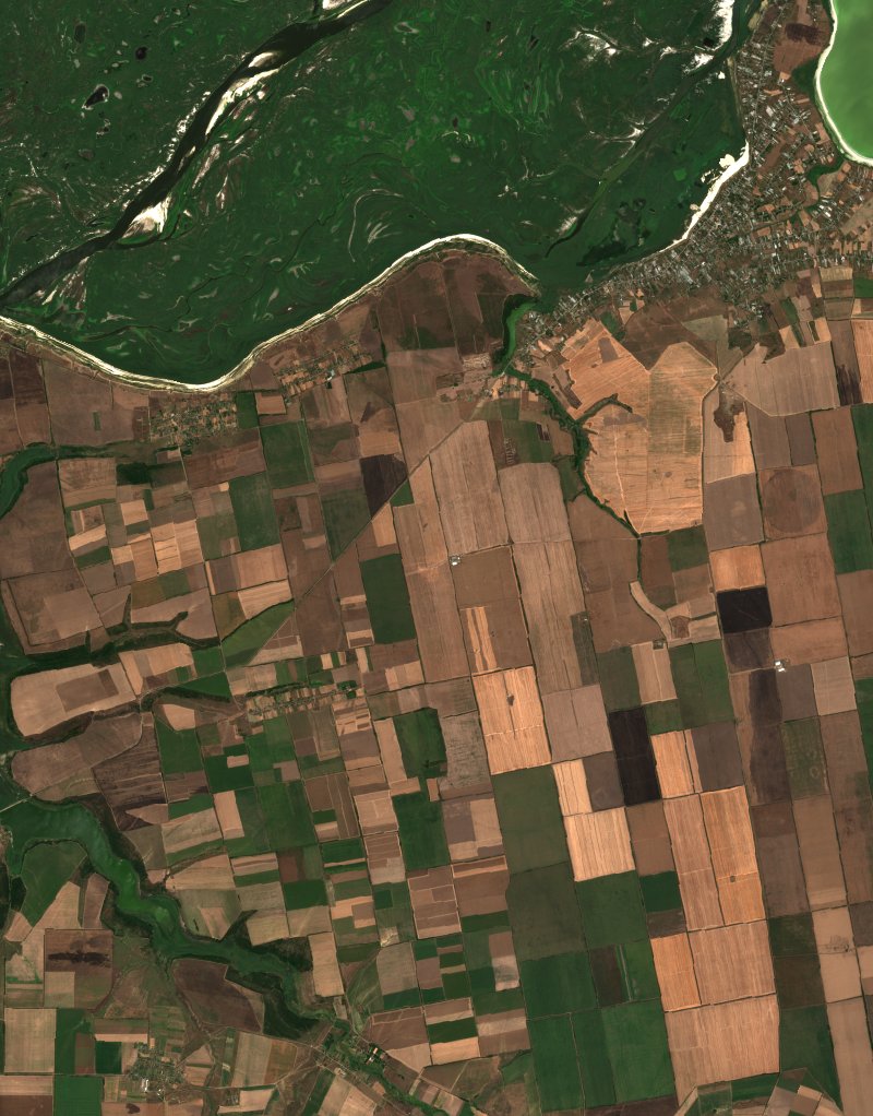 Кам'янсько-Дніпровська міська громада (UA) vu par Sentinel-2 le 1er août