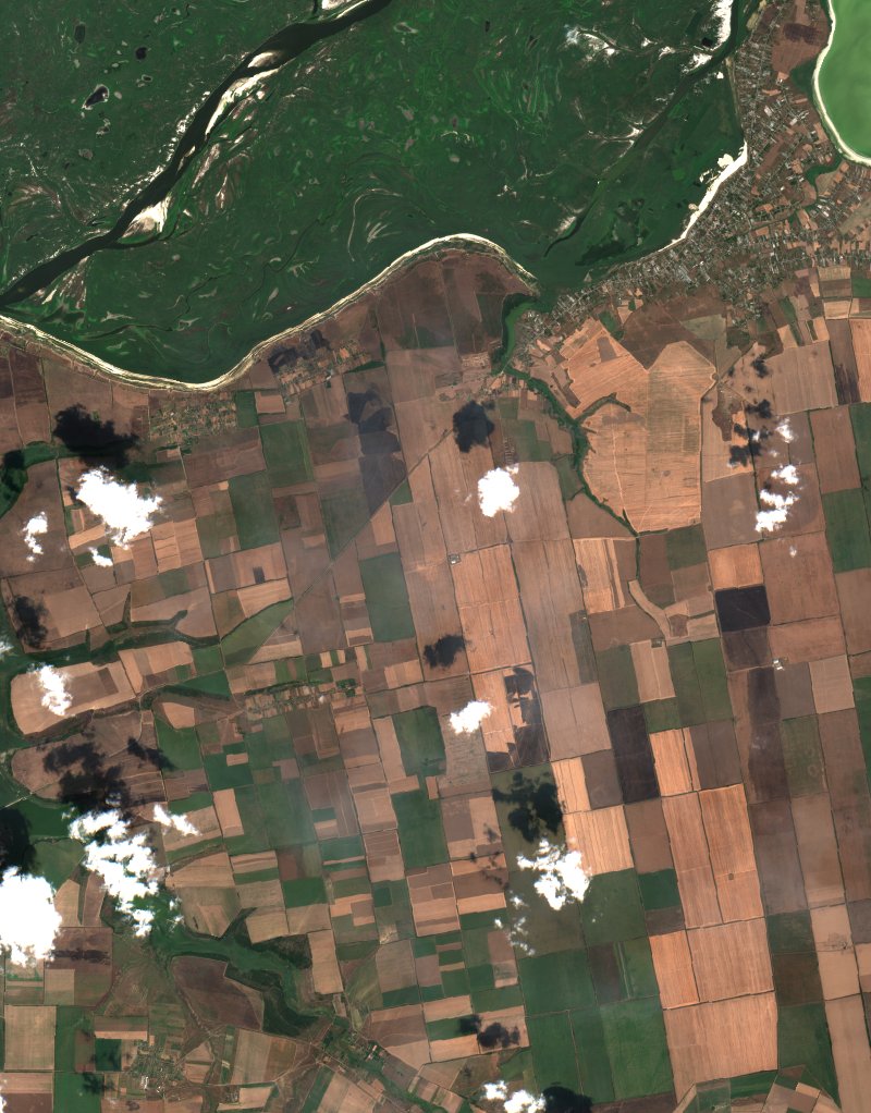 Кам'янсько-Дніпровська міська громада (UA) vu par Sentinel-2 le 3 août