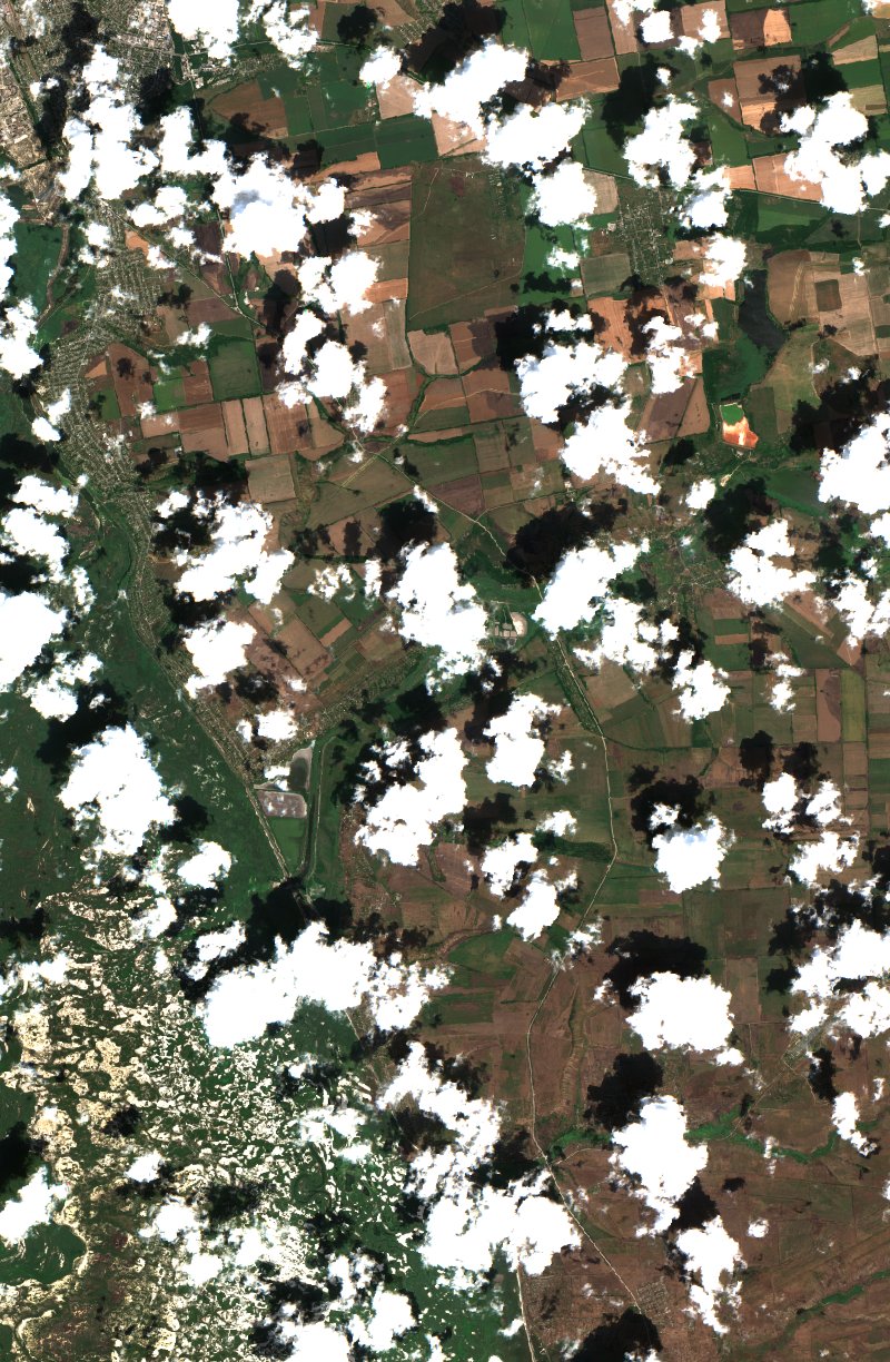 Оріхівська міська громада (UA) vu par Sentinel-2 le 29 juillet