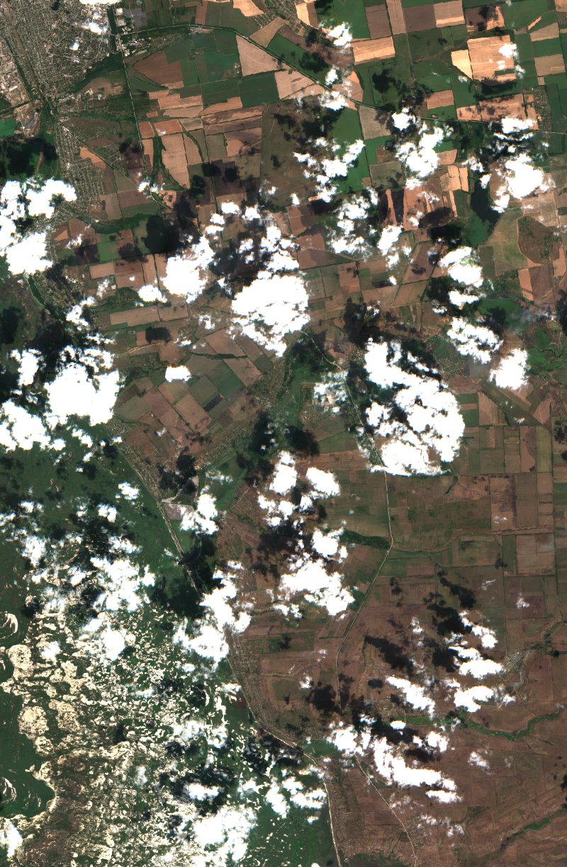 Оріхівська міська громада (UA) vu par Sentinel-2 le 3 août