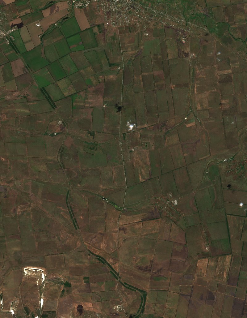 Пологівська міська громада (UA) vu par Sentinel-2 le 19 juillet