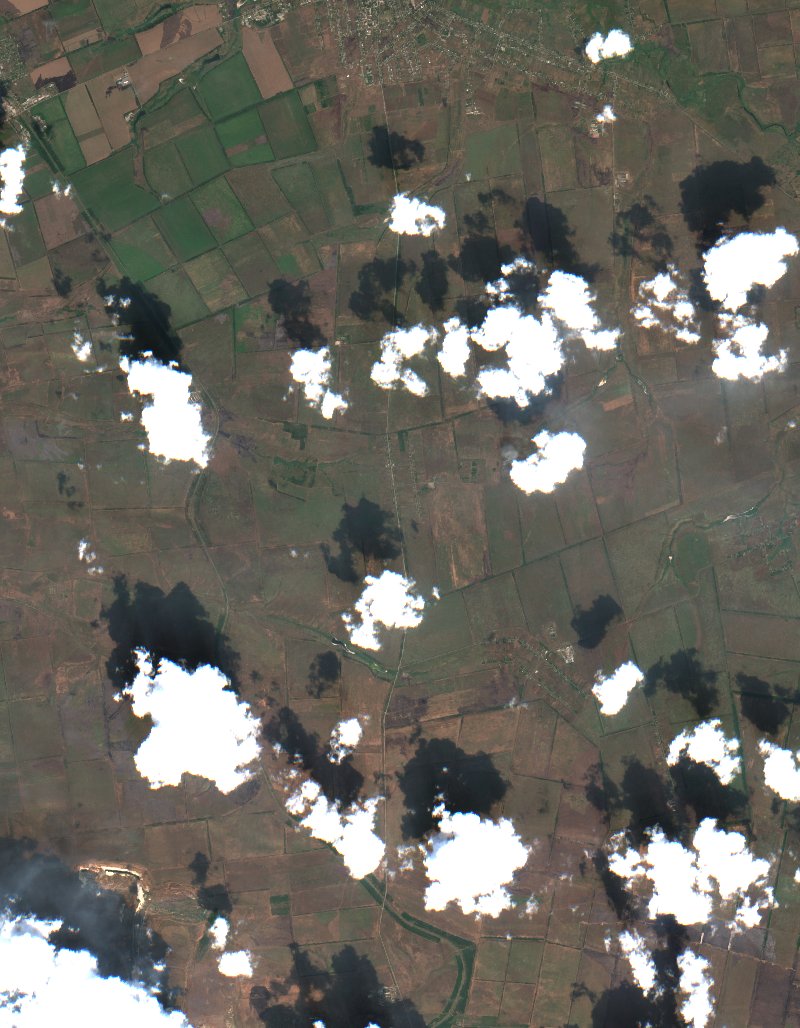 Пологівська міська громада (UA) vu par Sentinel-2 le 21 juillet