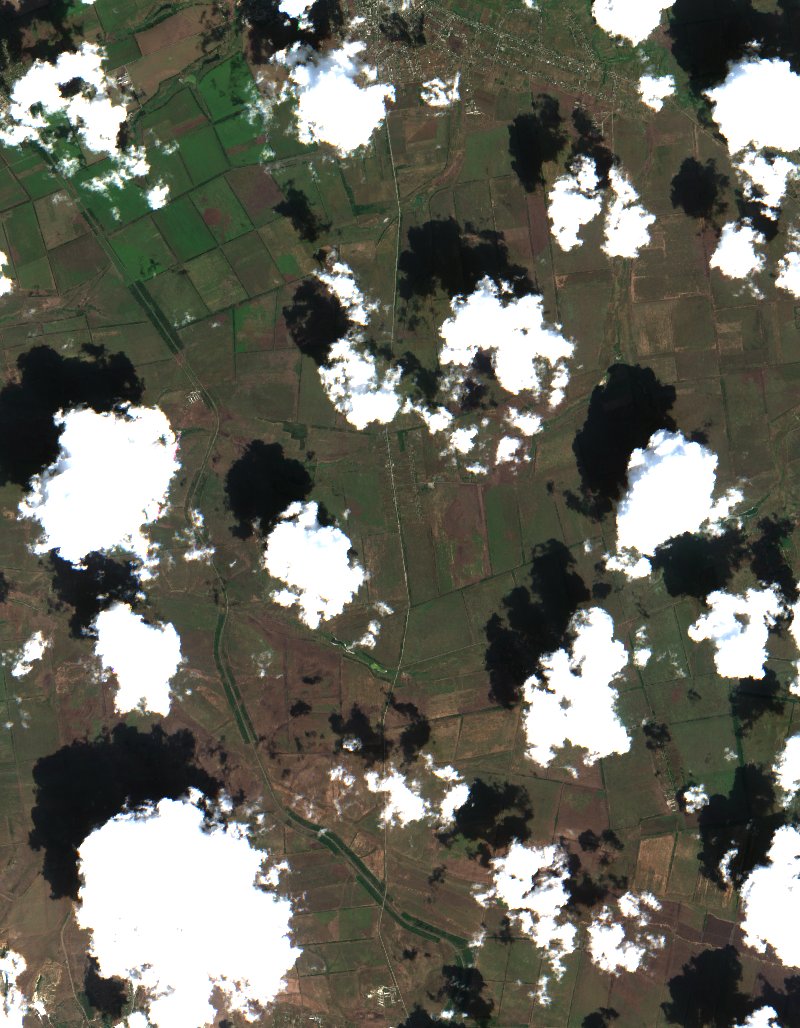 Пологівська міська громада (UA) vu par Sentinel-2 le 29 juillet