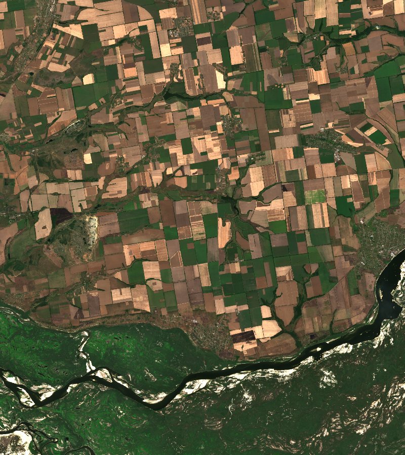 Біленьківська сільська громада (UA) vu par Sentinel-2 le 19 juillet