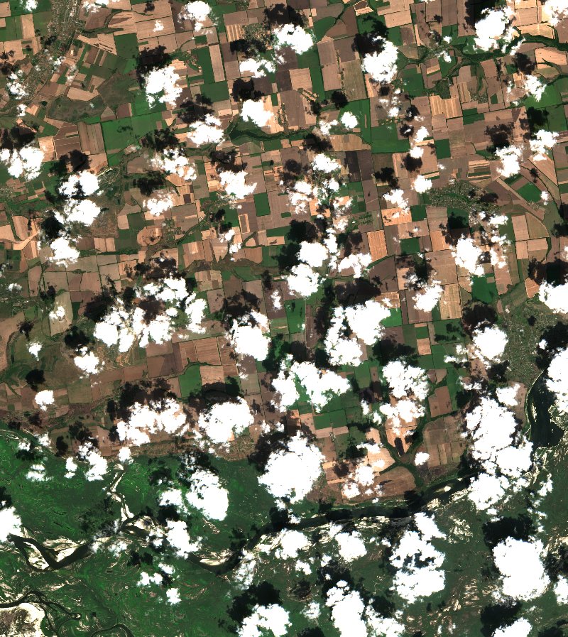 Біленьківська сільська громада (UA) vu par Sentinel-2 le 31 juillet