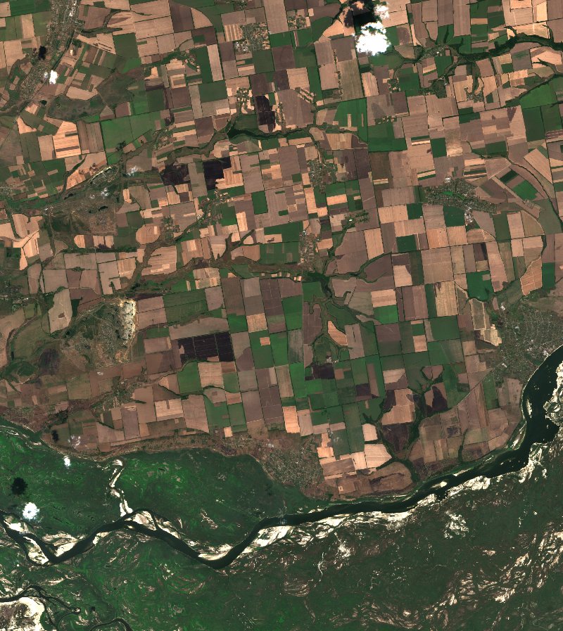 Біленьківська сільська громада (UA) vu par Sentinel-2 le 3 août