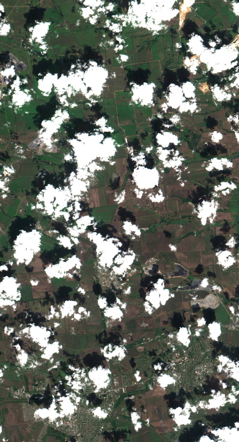 Покровська міська громада (UA) vu par Sentinel-2 le 31 juillet