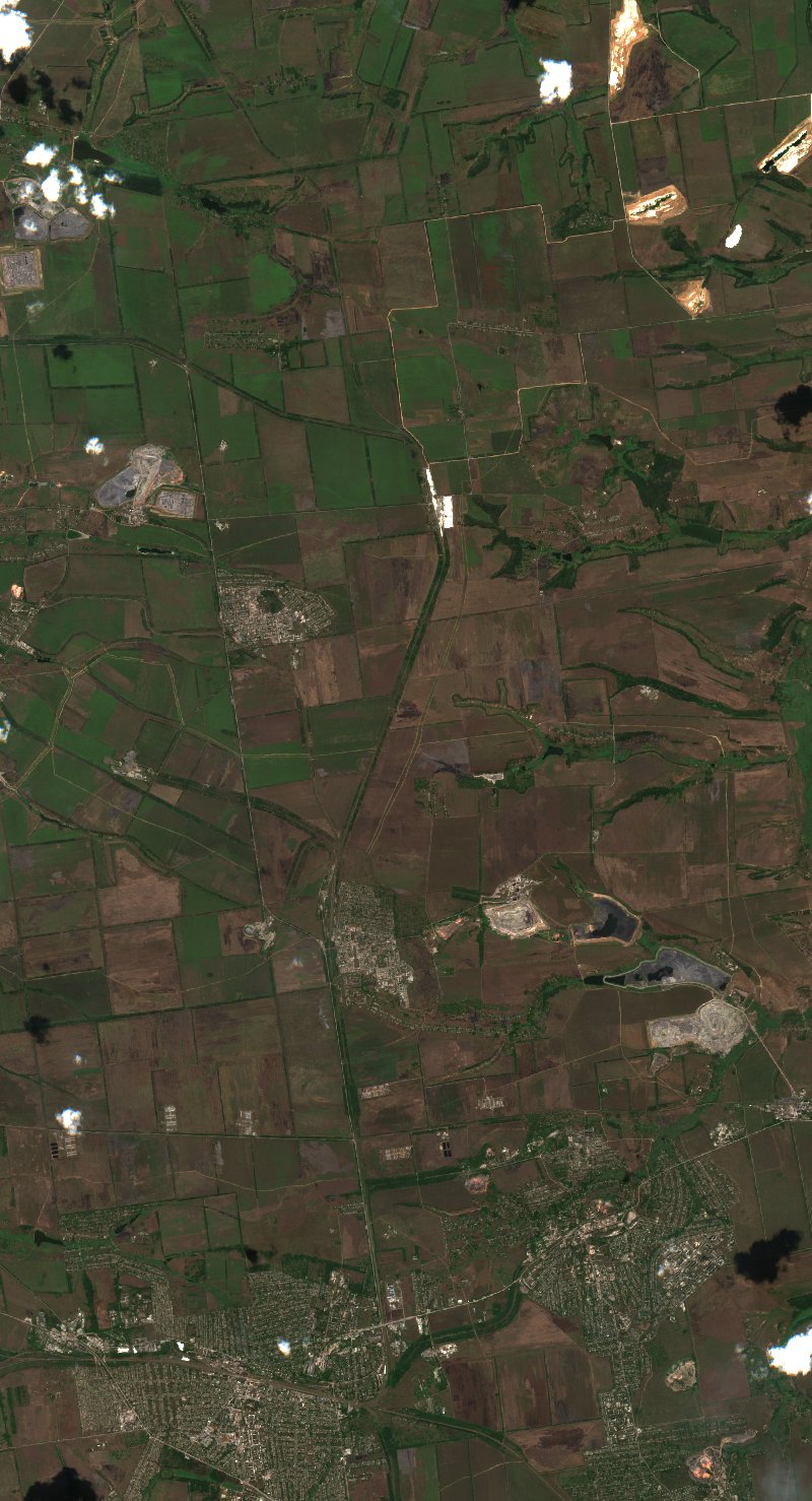 Покровська міська громада (UA) vu par Sentinel-2 le 7 août