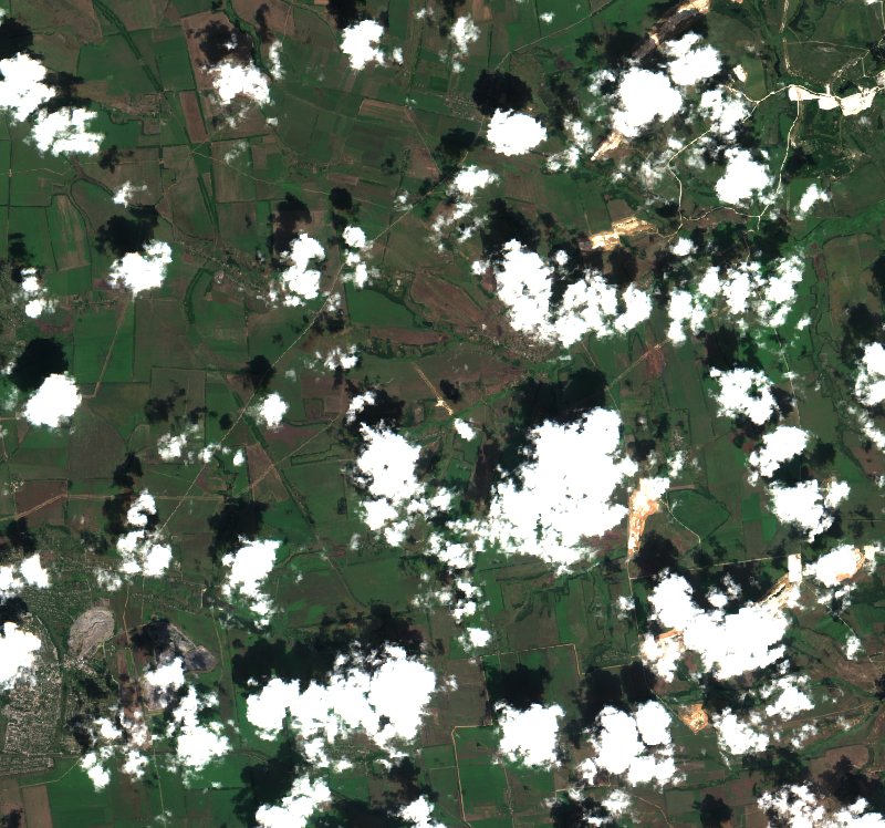 Білозерська міська громада (UA) vu par Sentinel-2 le 31 juillet