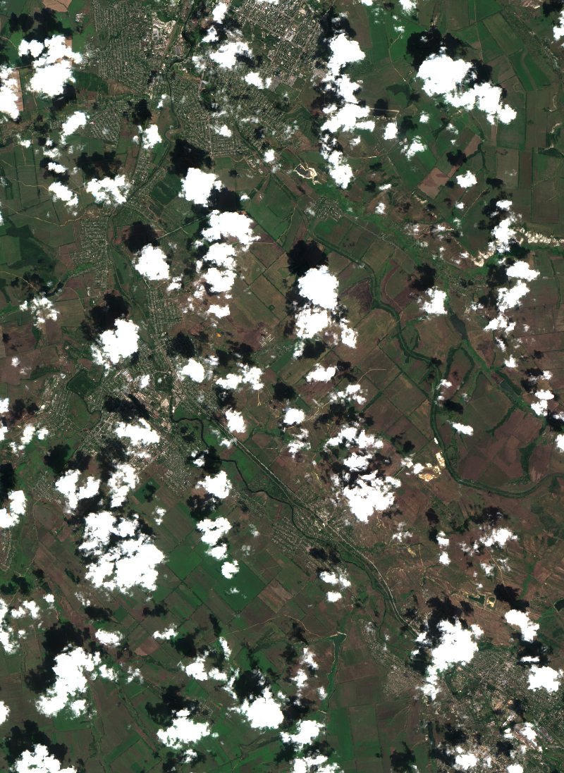 Костянтинівська міська громада (UA) vu par Sentinel-2 le 31 juillet