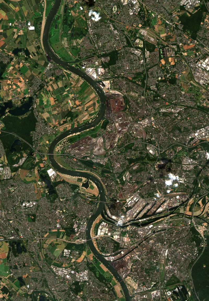 Duisbourg (DE) vu par Sentinel-2 le 25 juin