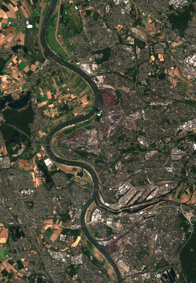 Duisbourg (DE) vu par Sentinel-2 le 10 juillet