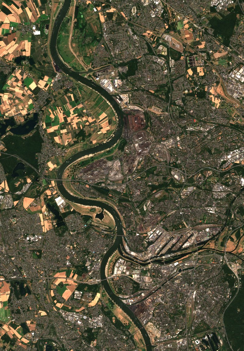 Duisbourg (DE) vu par Sentinel-2 le 15 juillet