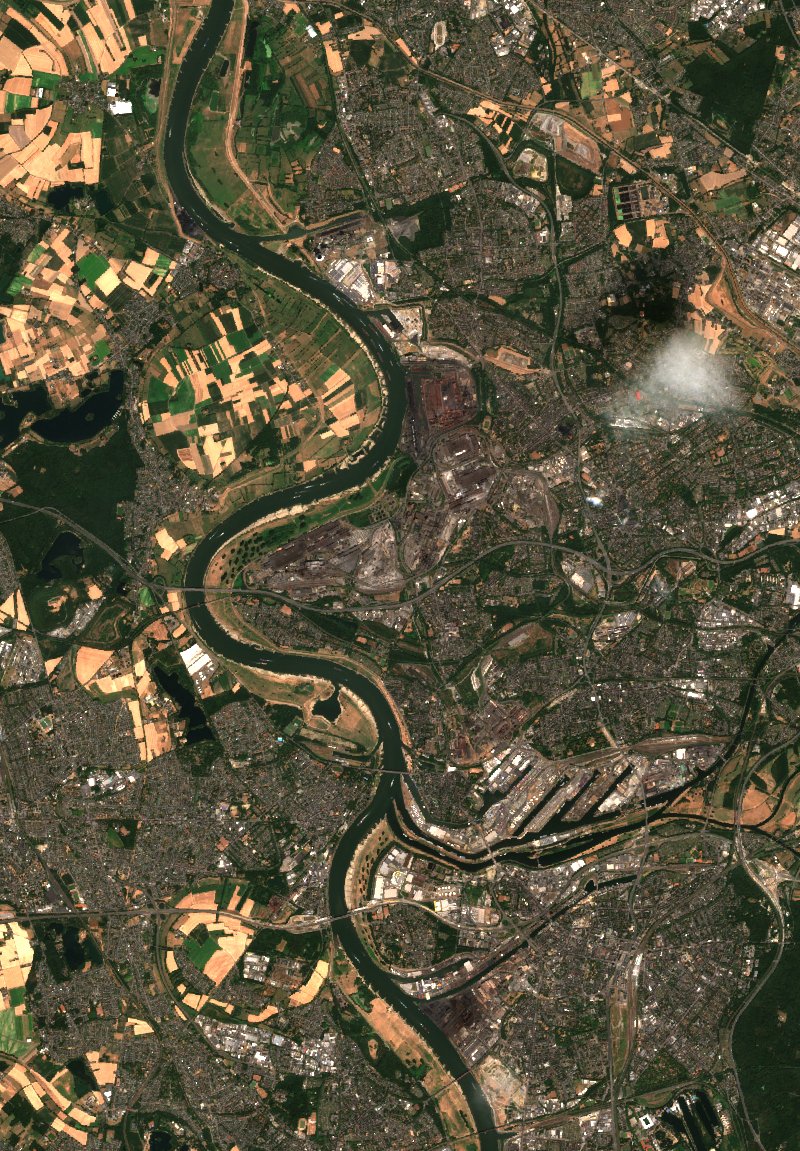Duisbourg (DE) vu par Sentinel-2 le 25 juillet