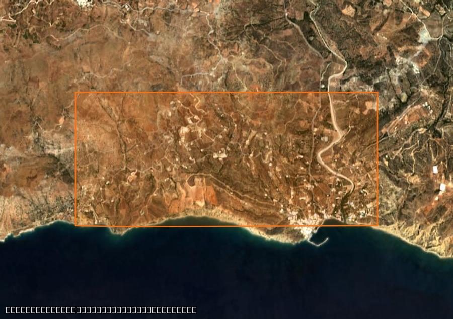 Contour de la zone brûlée de Δήμος Αγίου Βασιλείου (GR), tracé sur l'imagerie satellite